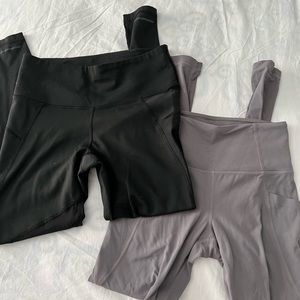 Athleta set of 2 leggings black (s) gray (xs)